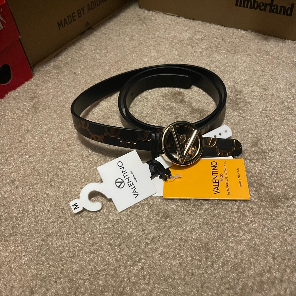 Valentino Black and Gold Belt